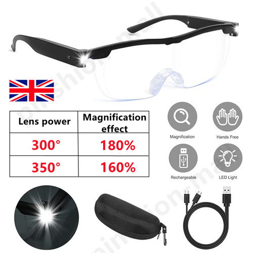 Magnifier glasses with led - with,